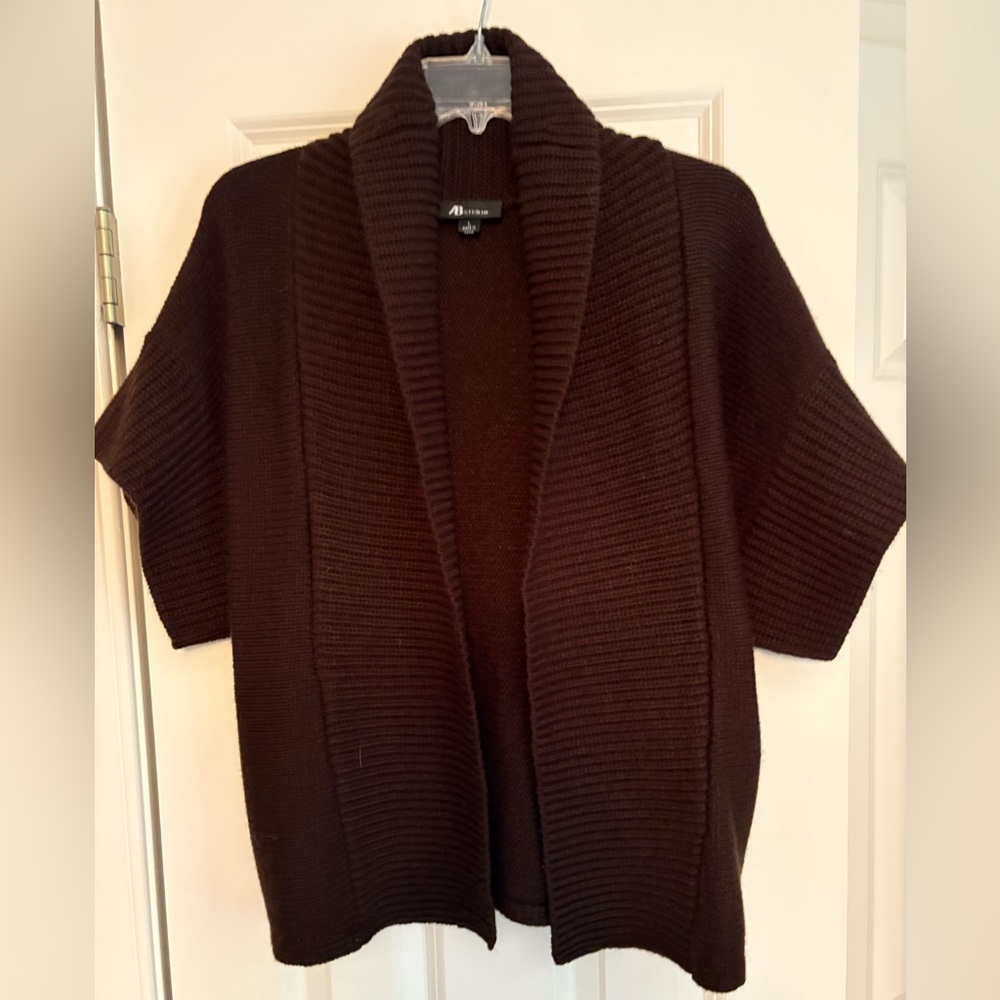 AB Studio Chocolate Brown Knit Cardigan